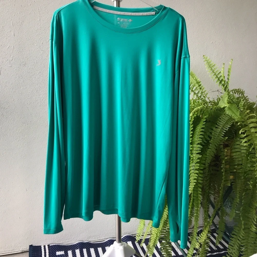 Reel Legends long XL thumb holes crew neck teal green Fishing Outdoor Hiking - Picture 1 of 4